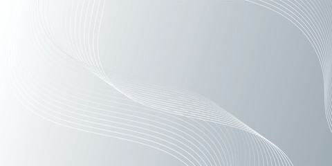 Gray and white abstract background with flowing particles. futuristic modern design wave background