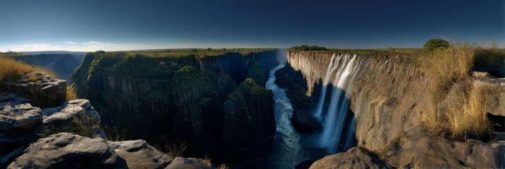 Majestic victoria falls zambia 360 degrees hdr panorama landscape
