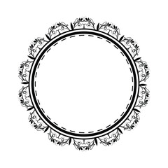 round frame with floral ornament