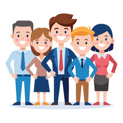 Business team standing together in formal attire