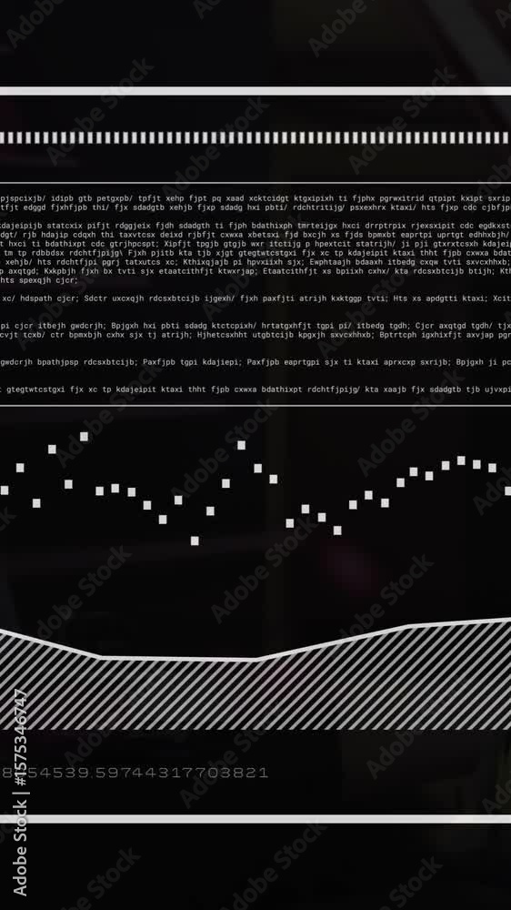 Poster animation of computer data processing over screen