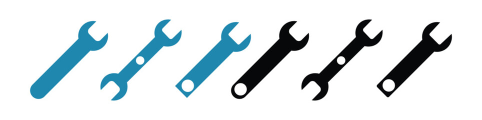 Wrench spanner tool and combination spanner open box. wrench and screwdriver repair and tool icons set. crossed wrenches tool repair service maintenance equipment .
