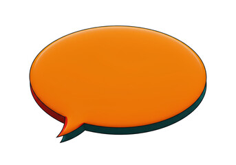 Isolated Empty Orange Speech Bubble