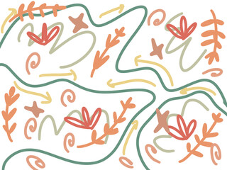 Handdrawn Pastel Floral Seamless Pattern