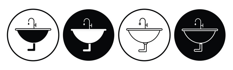 Basin icon vector design. wash basin icon  vector. Bathroom line and solid vector design illustration in trendy style