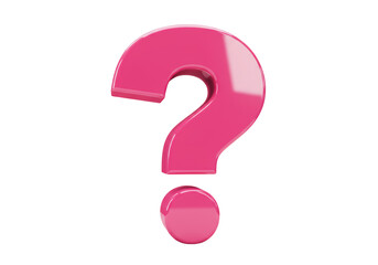 Isolated Glossy Question Mark Symbol for Inquiry