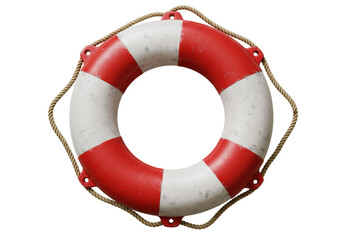 Isolated Red and White Life Preserver