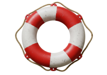 Isolated Red and White Life Preserver