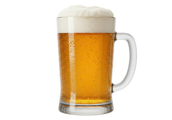 Isolated Refreshing Mug of Beer with Condensation
