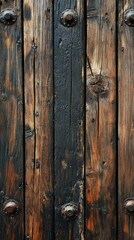 Fototapeta premium Rustic Wood Planks Texture with Bolts and Rich Grain