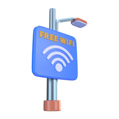 Public Wi-Fi Hotspot 3D Illustration Icon