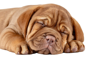 Obraz premium Adorable Dogue de Bordeaux puppy sleeping peacefully.