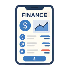 Finance App UI with Mobile Dashboard Elements | Mobile phone showing graphs, balance, transactions, and charts &mdash; perfect for fintech and finance themes.