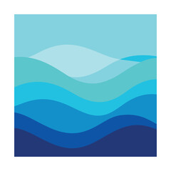 Obraz premium abstract cyan to sea blue ombre gradient waves background design
