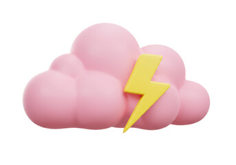 Isolated Thunder Cloud with Lightning Bolt