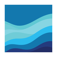 Obraz premium abstract cyan to sea blue ombre gradient waves background design