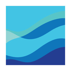 abstract cyan to sea blue ombre gradient waves background design