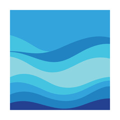 abstract cyan to sea blue ombre gradient waves background design