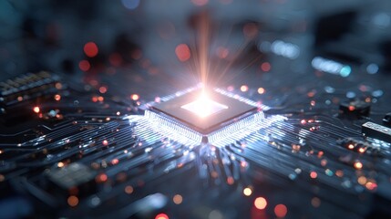 High-Tech Microprocessor on Circuit Board