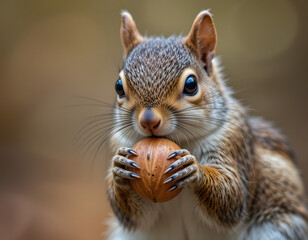 Obraz premium squirrel eating nut