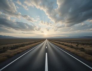 Naklejka premium road in the desert