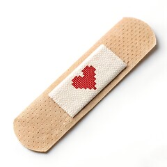  Band-Aid with Red Heart for Healing and Care