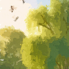 Various oil paintings, flowers, landscapes, lakes, roses, peonies, forests, suns, mountains, waters, birds, etc