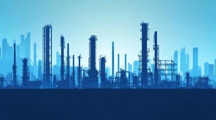 Obraz premium Industrial landscape silhouette (1)