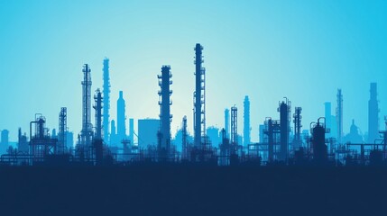 Obraz premium Industrial landscape at dawn