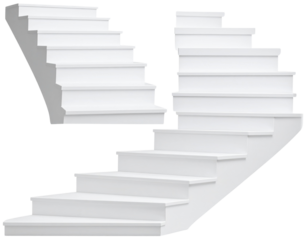 PNG White stairs element set on transparent background