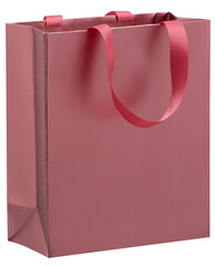 pink square paper bag cut out isolated transparent background