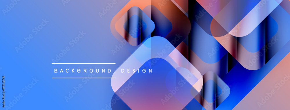 Poster Abstract blue purple gradient shapes overlap. Modern design elements create dynamic visual texture. Text reads background design.