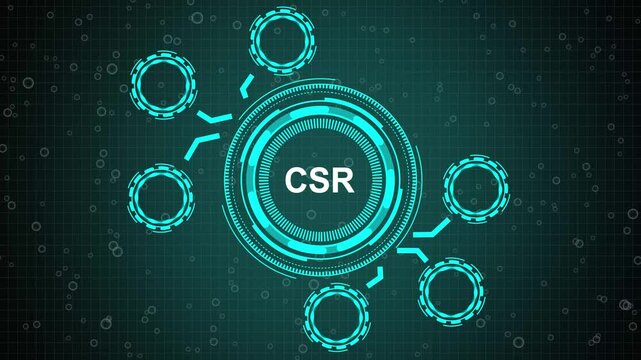 grid background animation. Internet, business, Technology and network concept. A CRS concept button on a futuristic technology privacy concept. digital technology 4k video animation.