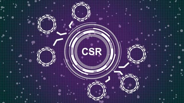 grid background animation. Internet, business, Technology and network concept. A CRS concept button on a futuristic technology privacy concept. digital technology 4k video animation.