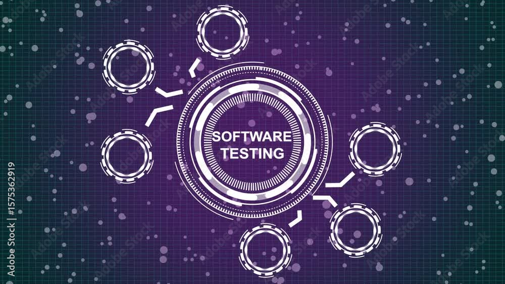 Wall mural grid background animation. internet, business, technology and network concept. a software testing co