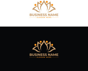 Lotus Flower Logo with People