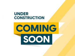 Coming Soon Announcement with Construction Concept and Graphic Elements