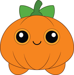Adorable Fat Pumpkin with Leafy Twist Bun