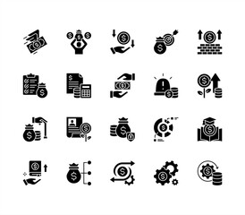 Financial freedom editable stroke icon set