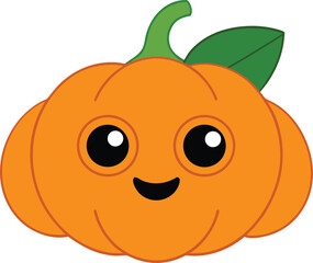 Bouncing Pumpkin Character with Leafy Curls