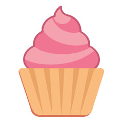 pink cupcake with pink icing