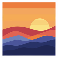 sunset over the mountains