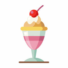 ice cream with cherry