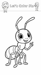 Naklejka premium Children's coloring pictures of an ant