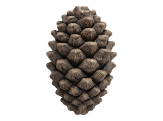 Detailed closeup of a single dark brown pine cone isolated on black, On Transparent Background, Png