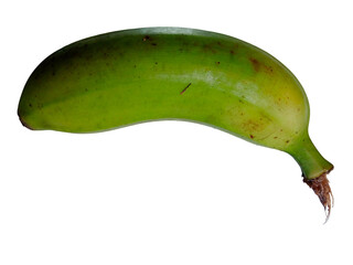 Green and yellow banana on transparent background


