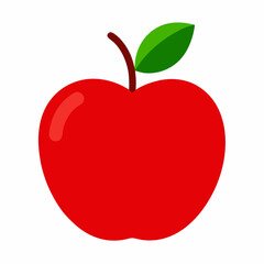 red apple with leaf