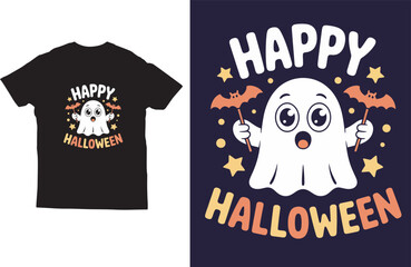 Happy halloween typography t shirt design