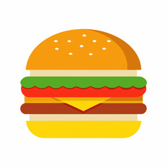 hamburger isolated on white background