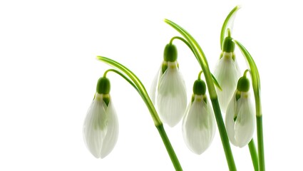 Elegant Snowdrop Flowers Close-up Photography of Delicate Spring Blooms